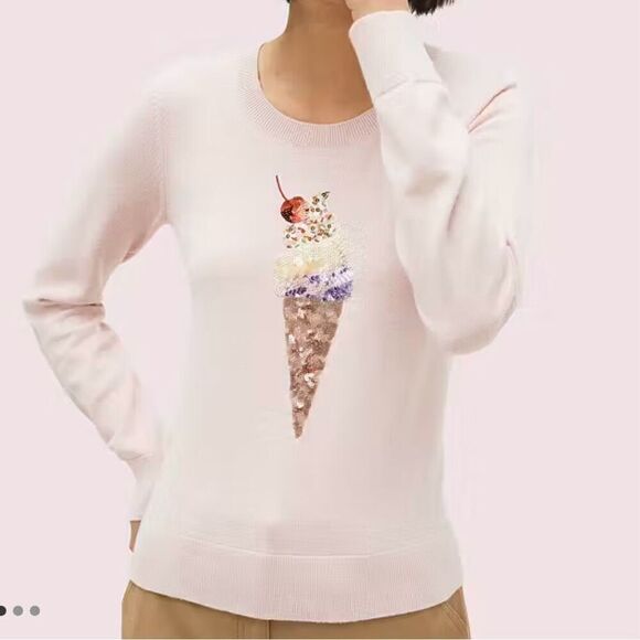 Kate Spade Embellished Ice Cream Sweater M - Picture 1 of 6